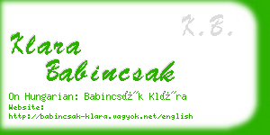 klara babincsak business card